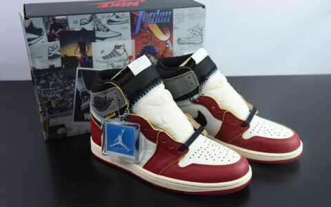 乔丹Union x Air Jordan 1 Retro High AJ1乔1影子芝加哥高帮篮球鞋纯原版本 货号：HV8563-600