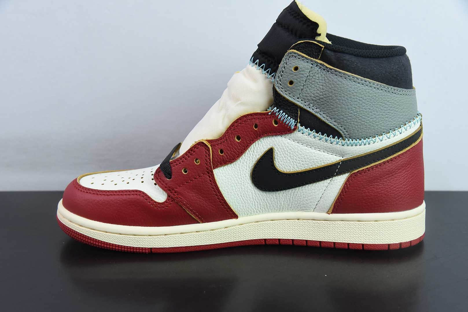 乔丹Union x Air Jordan 1 Retro High AJ1乔1影子芝加哥高帮篮球鞋纯原版本 货号：HV8563-600 