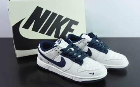 耐克Nike SB Dunk Low Fragment Design藤原浩闪电联名白深蓝低帮休闲运动滑板板鞋纯原版本 货号：DF7519-833