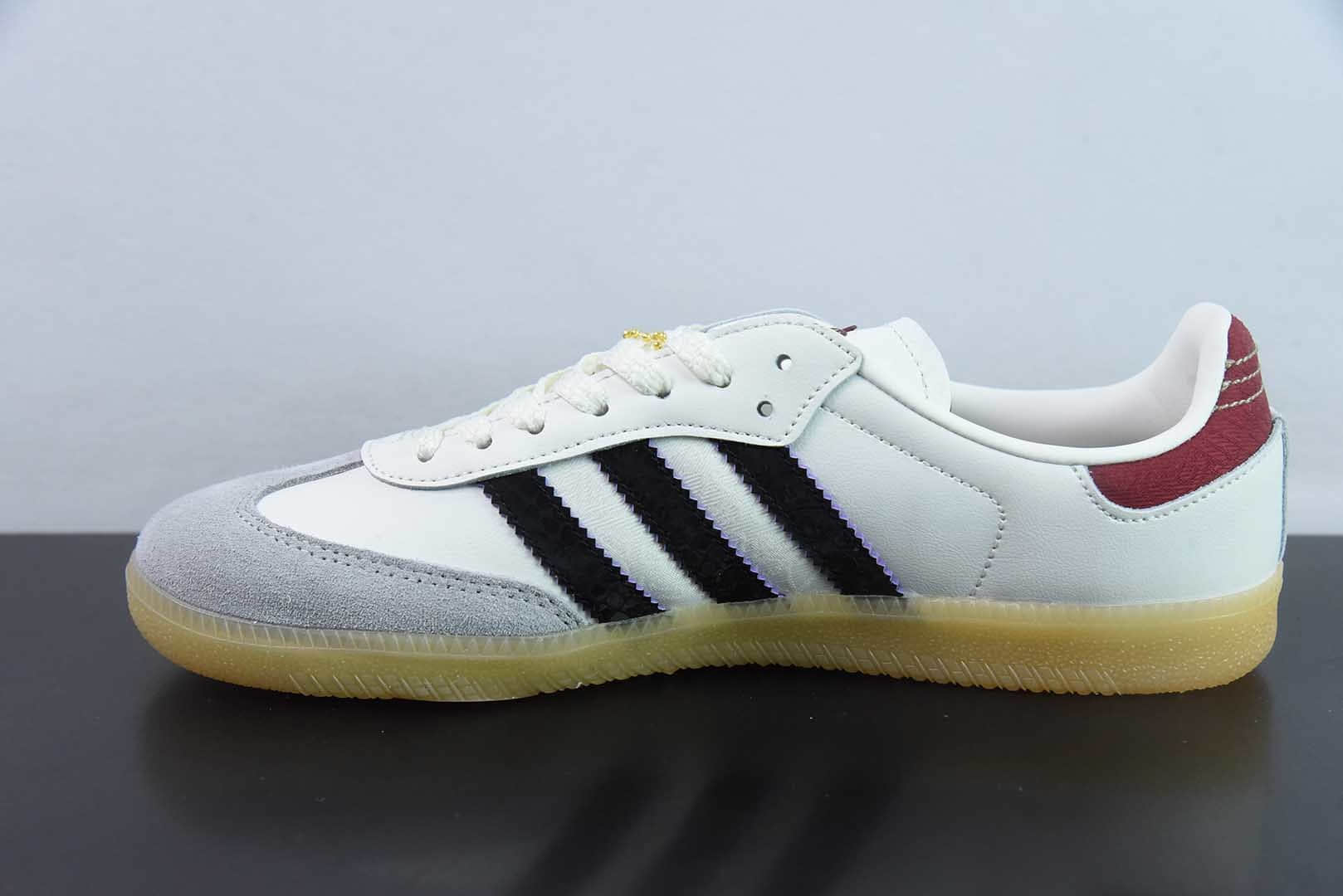 阿迪达斯Adidas originals Samba CNy year ofsnake蛇年限定白灰红低帮德训桑巴鞋纯原版本 货号：JQ5976