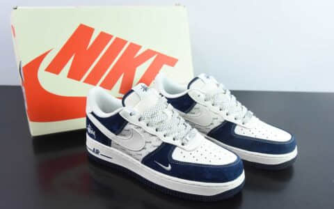 耐克Nike Air Force 1'07 Low 斯图西联名深蓝翻毛白勾空军一号低帮休闲板鞋纯原版本 货号：XZ6188-673