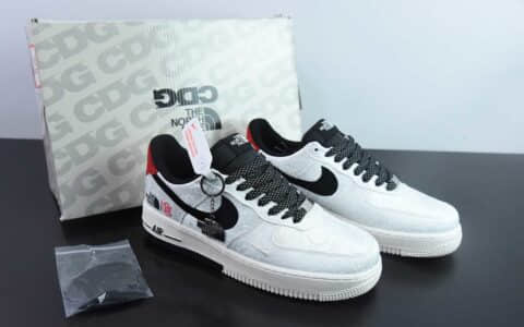 耐克Nike Air Force 1’07 Low 北面陈冠希联名双拼白丝绸空军一号低帮休闲板鞋纯原版本 货号：DM6868-054