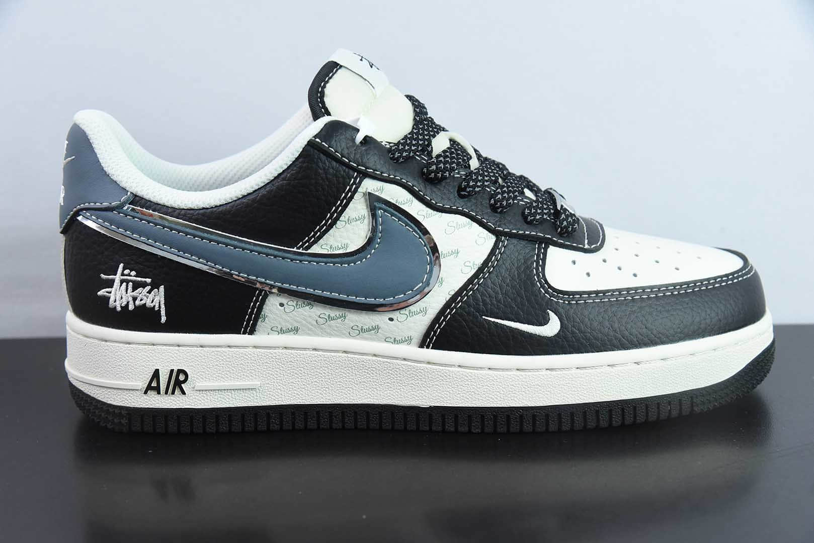 耐克Nike Air Force 1'07 Low 斯图西联名灰蓝黑荔纹空军一号低帮休闲板鞋纯原版本 货号:XZ6188-199