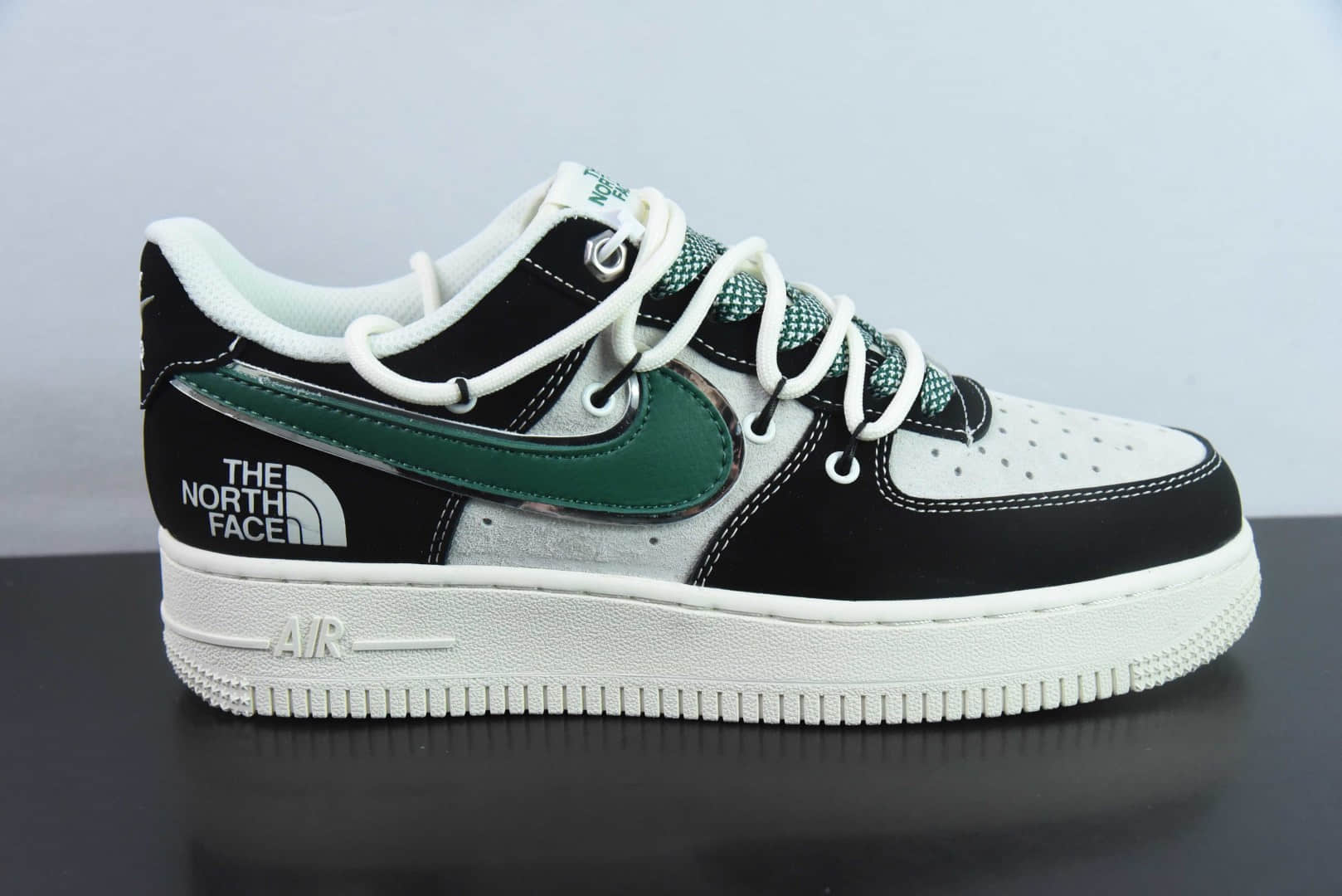 耐克Nike Air Force 1'07 Low 北面联名黑绿抽绳空军一号低帮休闲板鞋纯原版本 货号:SJ1198-110