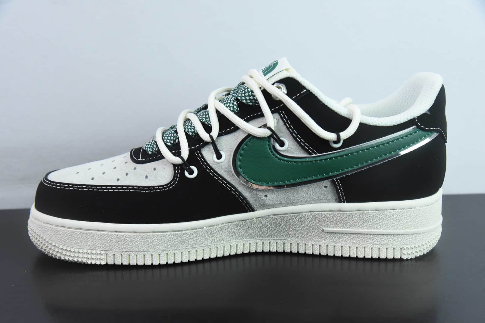 耐克Nike Air Force 1'07 Low 北面联名黑绿抽绳空军一号低帮休闲板鞋纯原版本 货号:SJ1198-110