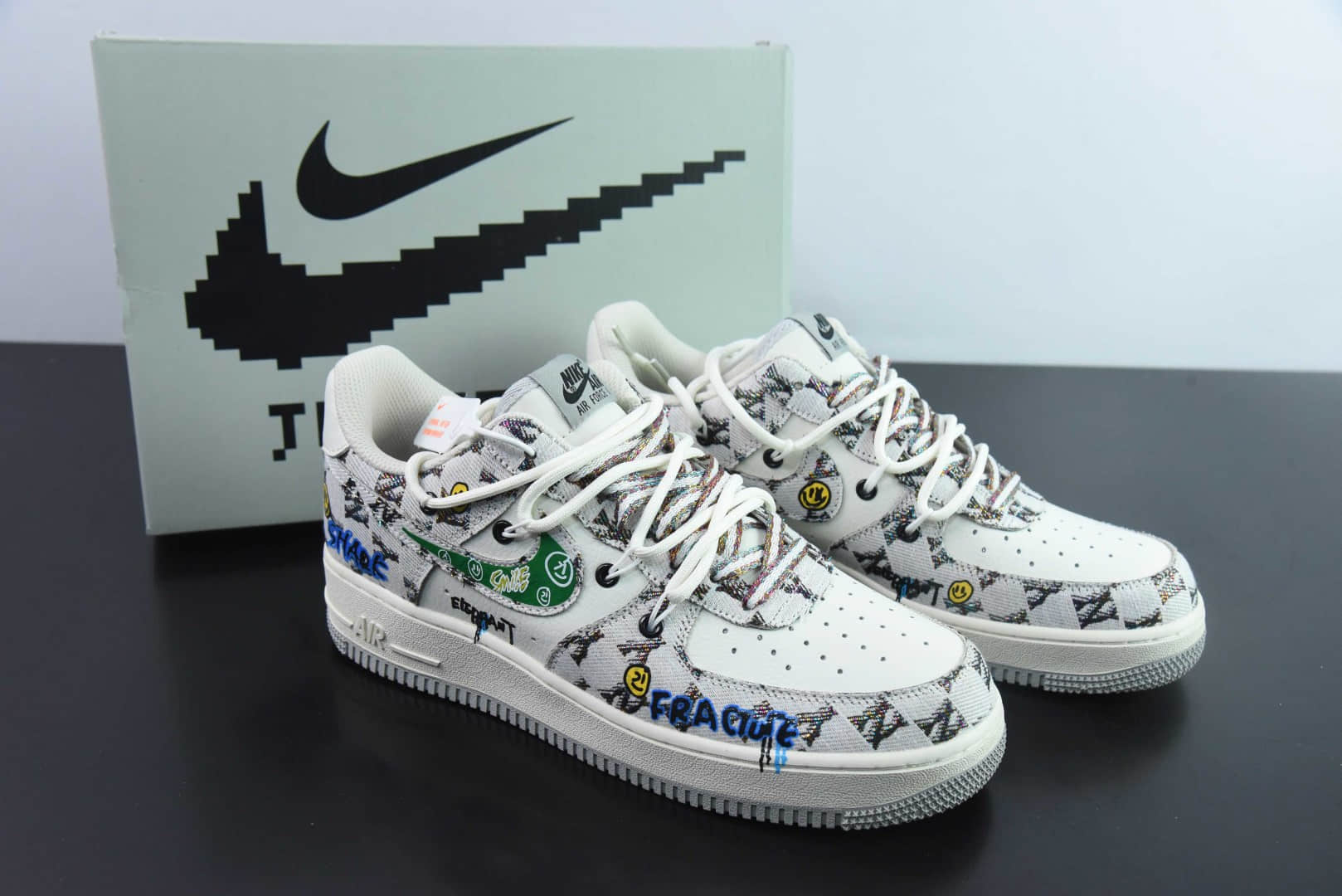 耐克Nike Air Force 1'07 Low Hip Hop 嘻哈MLB空军一号低帮休闲运动绑带板鞋纯原版本 货号：BD0077-333