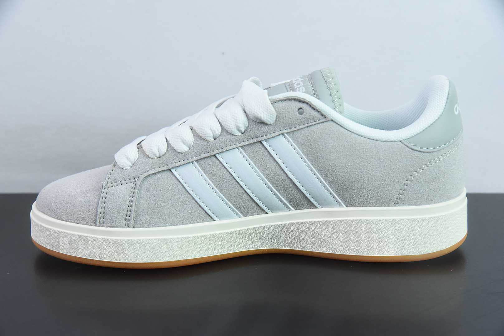 阿迪达斯Adidas GRAND COURTBEAT Base 00S 灰白休闲耐磨低帮板鞋纯原版本 货号：IH6188