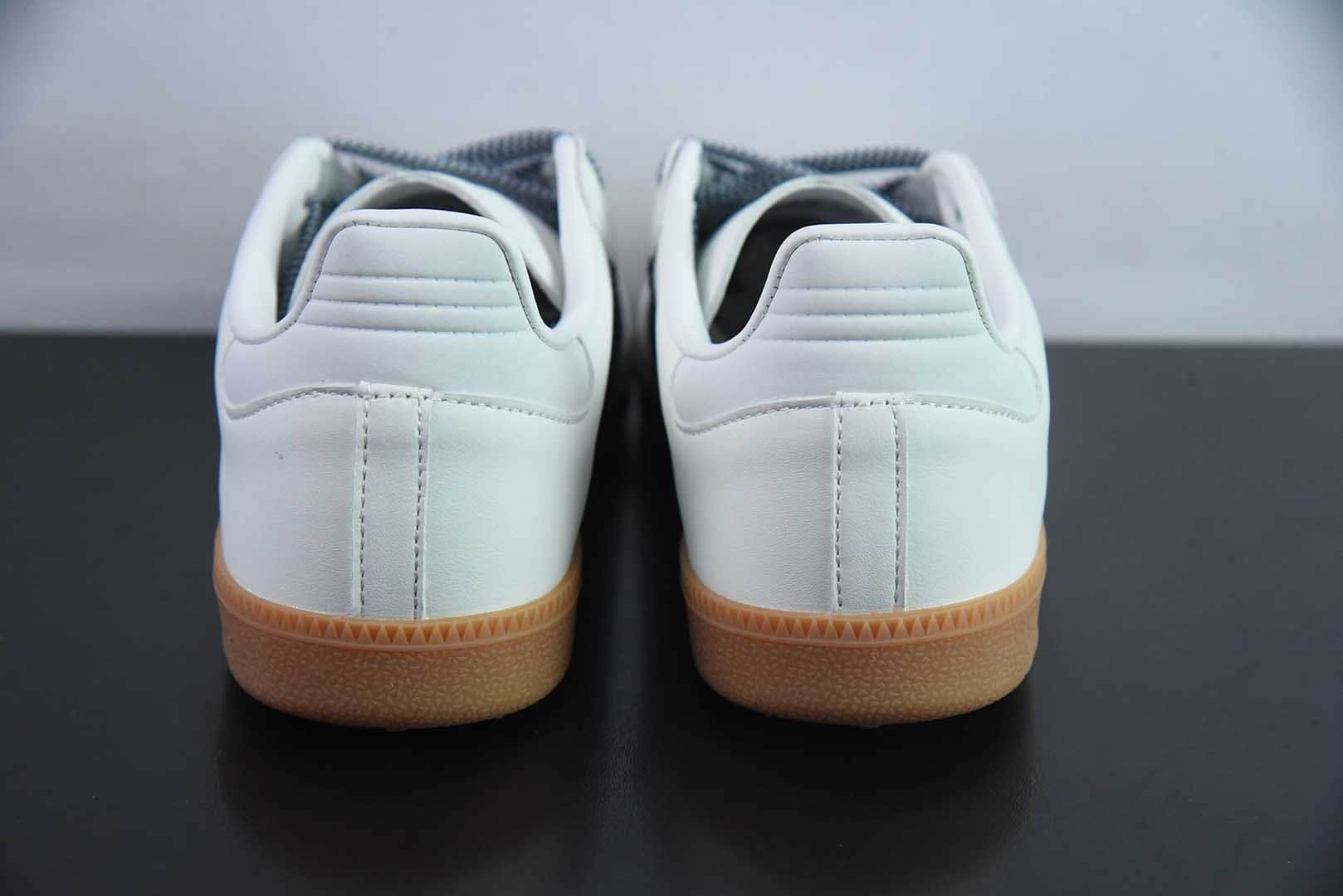 阿迪达斯Adidas Originals Samba桑巴舞系列白深蓝百搭低帮休闲运动板鞋纯原版本 货号：JI3907