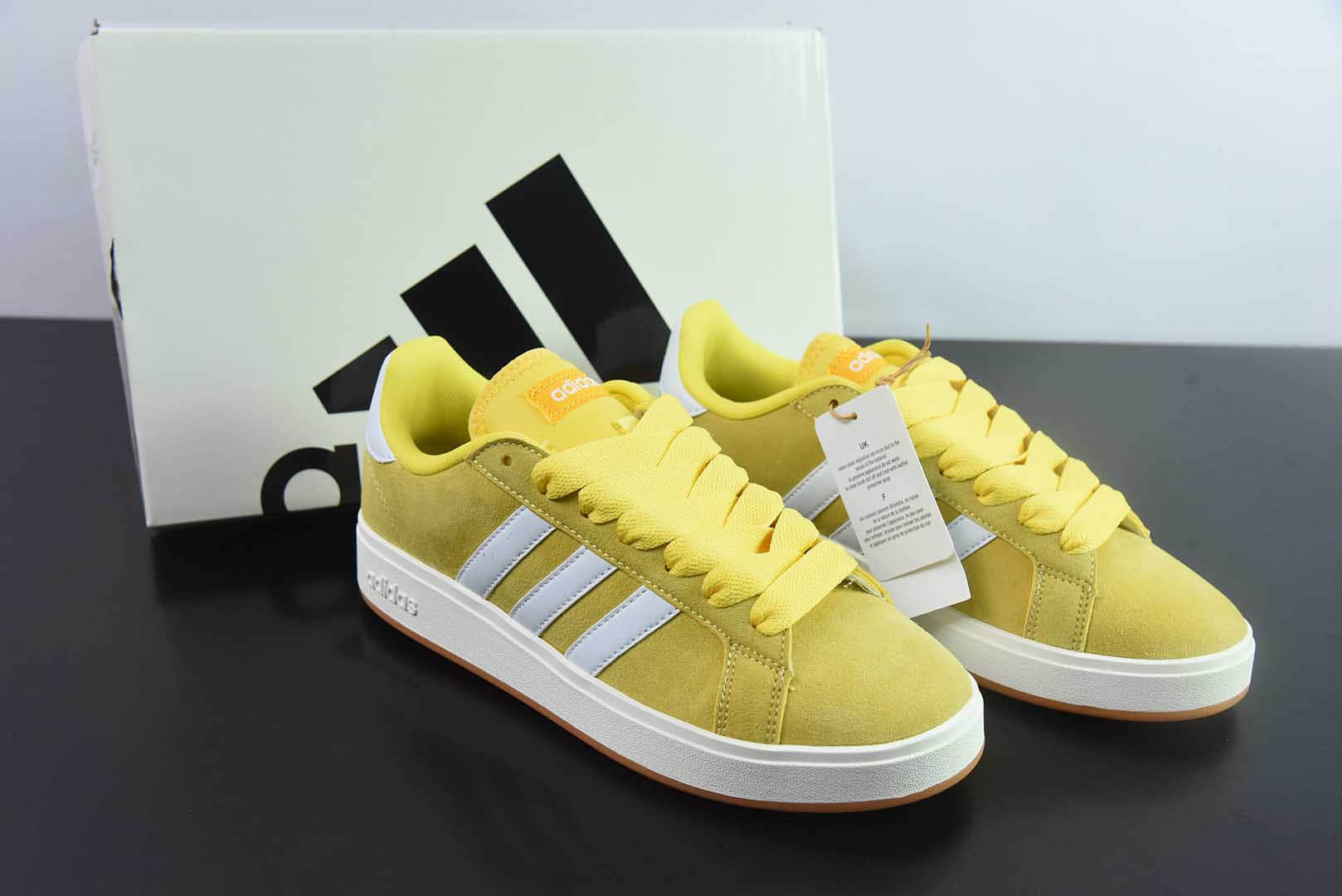 阿迪达斯Adidas GRAND COURTBEAT Base 00S 黄白色休闲耐磨低帮板鞋纯原版本 货号：IH6185