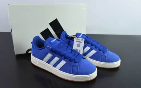 阿迪达斯Adidas GRAND COURTBEAT Base 00S 蓝白麂皮休闲耐磨低帮板鞋纯原版本 货号： IH1039