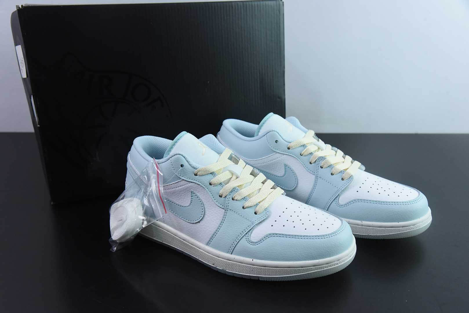 乔丹Air Jordan 1 Low AJ1乔1薄荷蓝低帮文化休闲运动板鞋纯原版本 货号：HJ5999 - 400