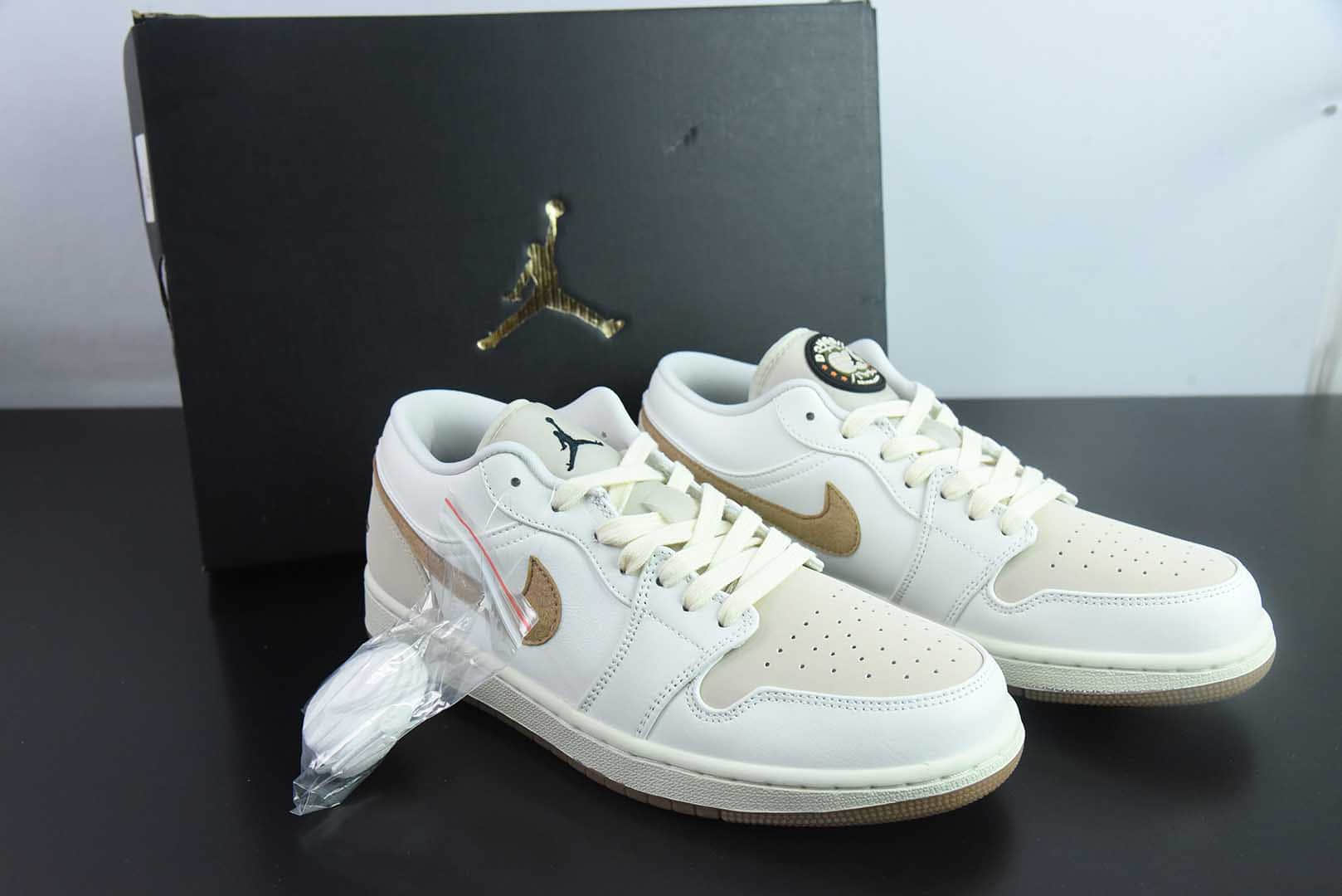 乔丹Air Jordan 1 Low Dongdan AJ1乔1椰奶白低帮文化休闲板鞋纯原版本 货号：IB8855 - 121
