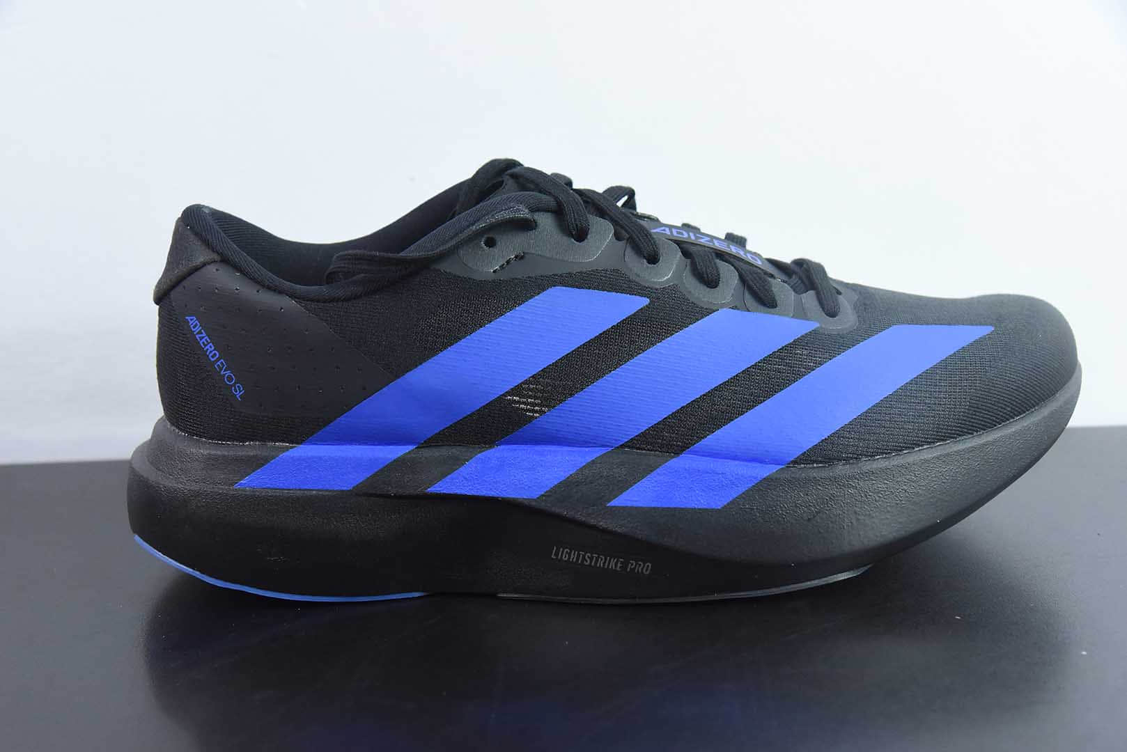 阿迪达斯Adidas Adizero Evo SL黑蓝零度系列马拉松轻量竞速运动跑鞋纯原版本 货号：JP7148