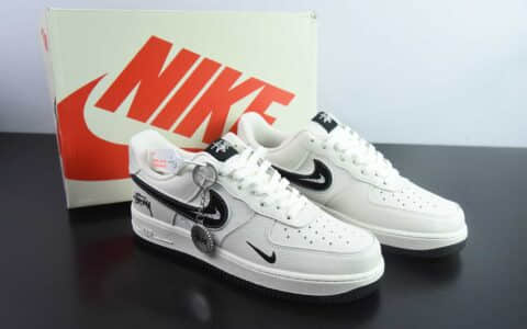 耐克Nike Air Force 1'07 斯图西联名米白黑空军一号低帮休闲板鞋纯原版本 货号：KK1988-093