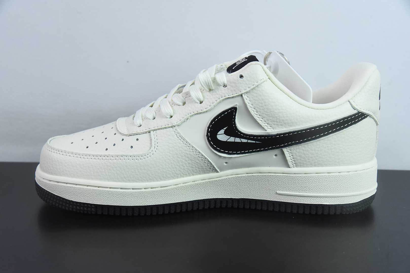 耐克Nike Air Force 1'07 斯图西联名米白黑空军一号低帮休闲板鞋纯原版本 货号：KK1988-093