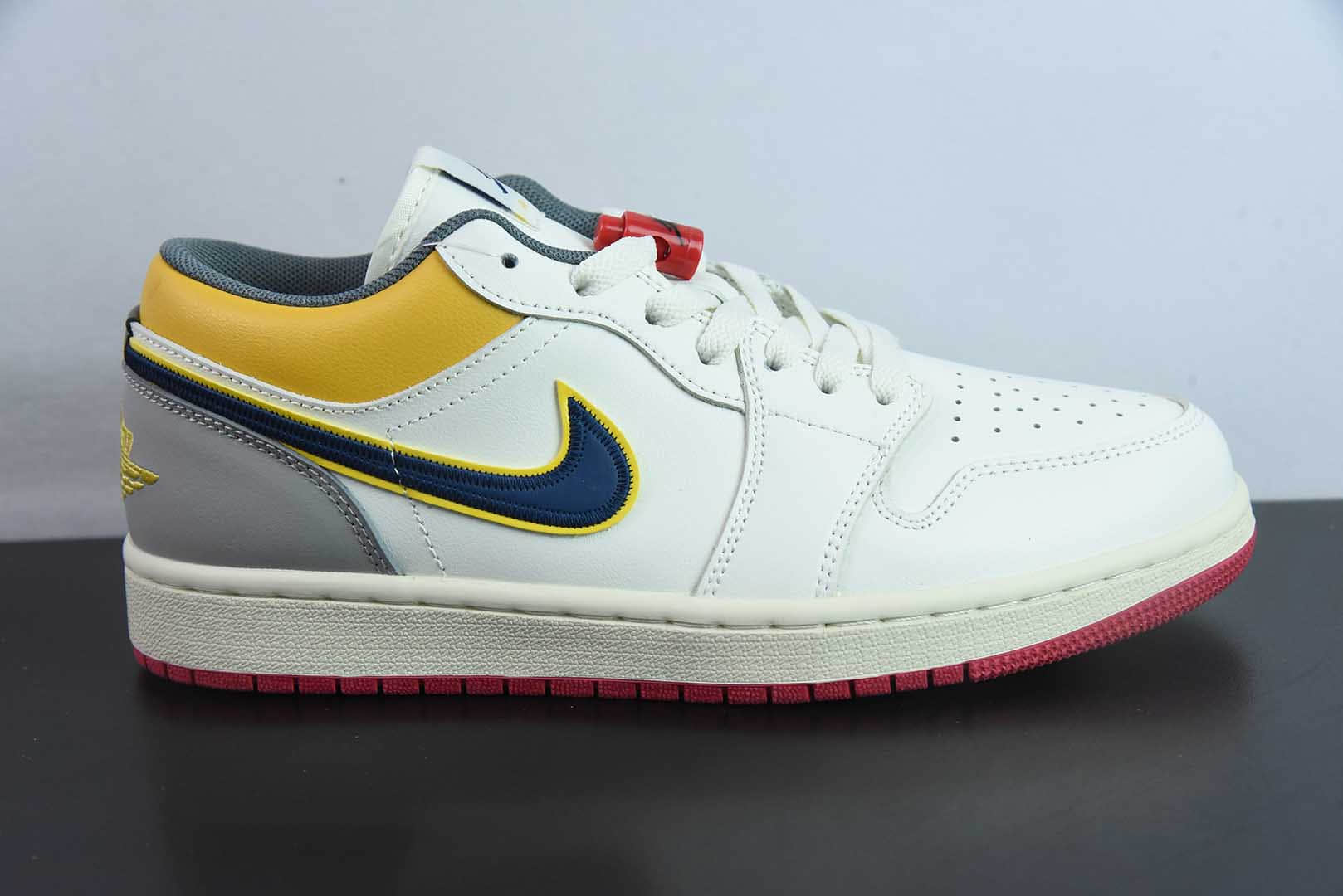 乔丹Air Jordan 1 Low AJ1乔1帆白灰黄鸳鸯勾低帮文化休闲运动板鞋纯原版本 货号：HV4511-133