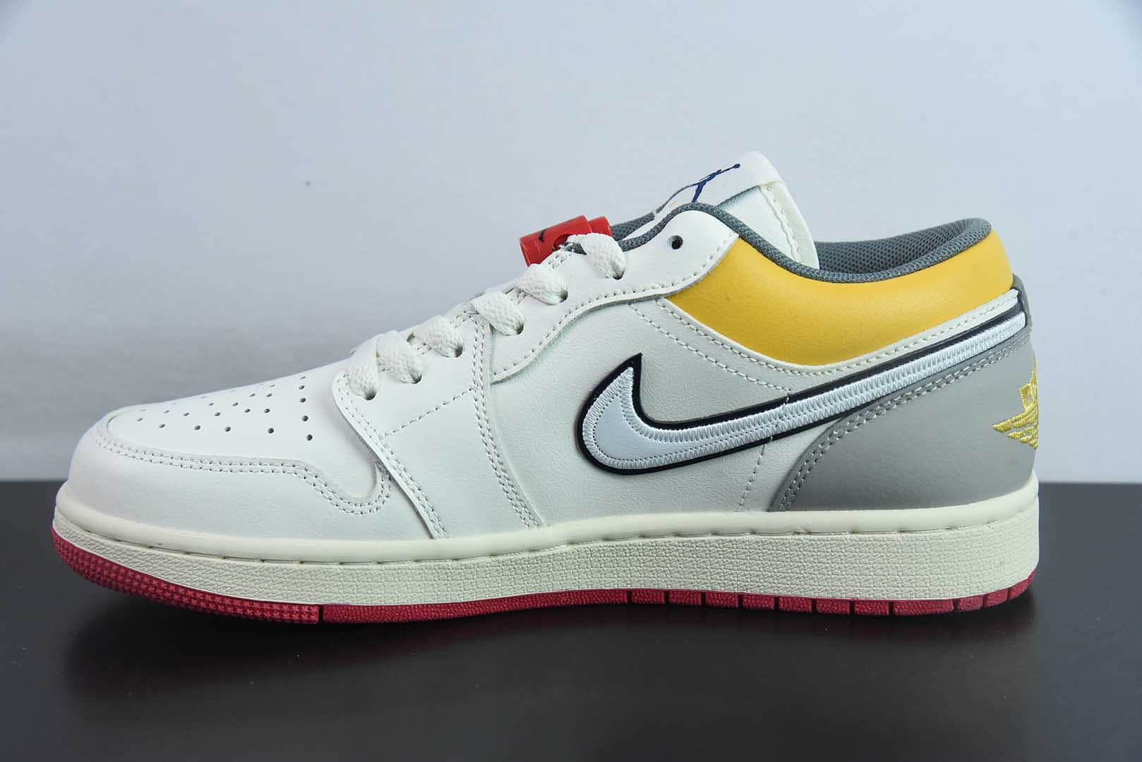 乔丹Air Jordan 1 Low AJ1乔1帆白灰黄鸳鸯勾低帮文化休闲运动板鞋纯原版本 货号：HV4511-133