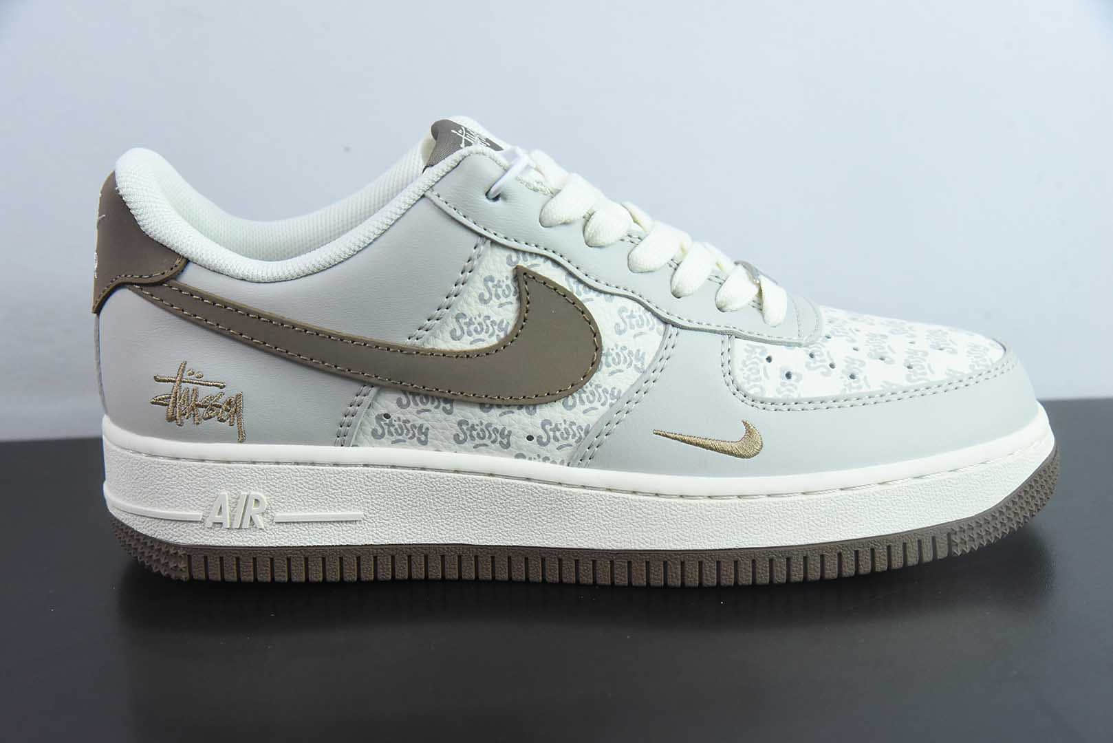 耐克Nike Air Force 1 '07 Low “斯图西联名印花棕勾”空军一号低帮休闲板鞋纯原版本 货号:ZH2598-320
