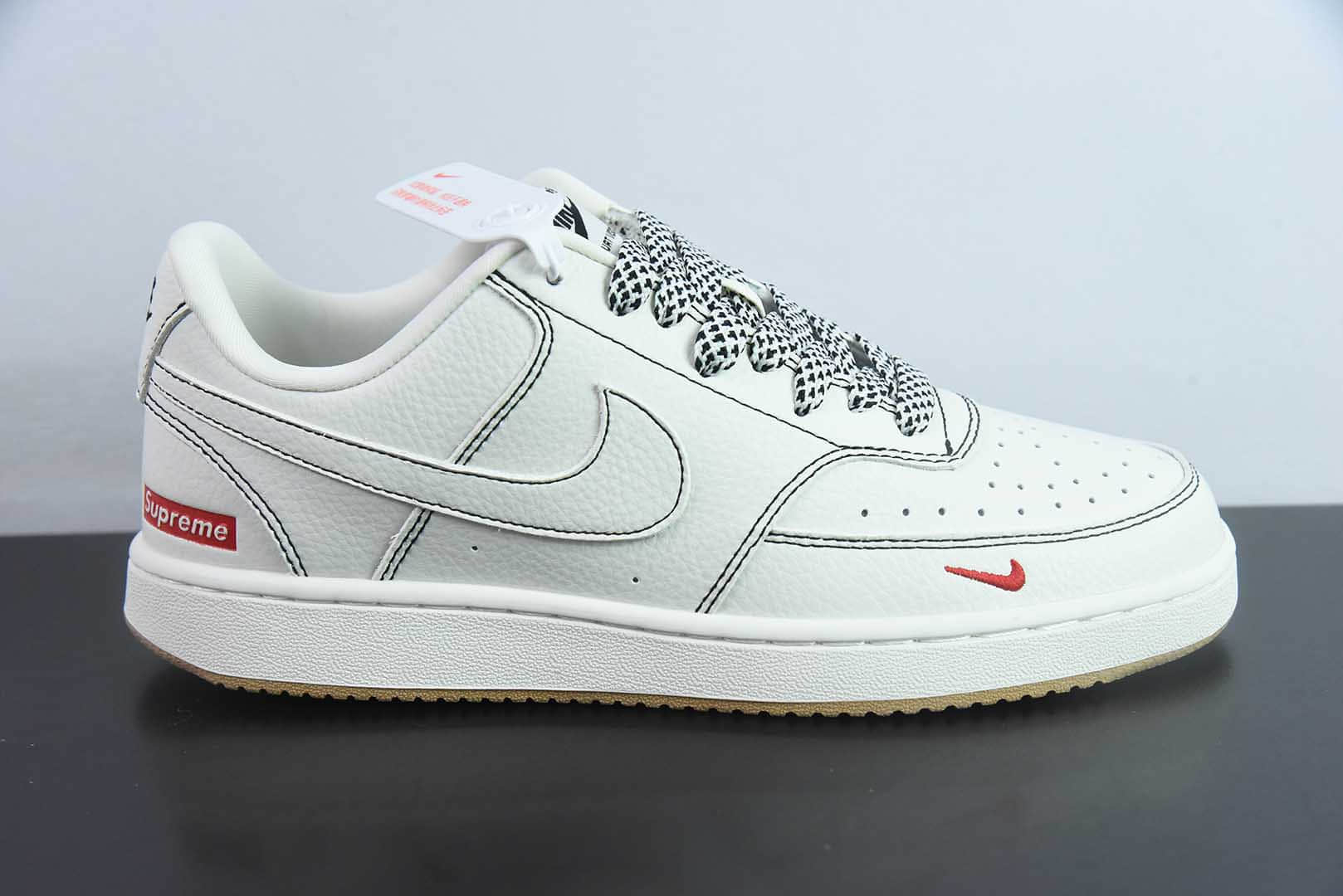 耐克Nike Air Force 1'07 Supreme联名米白印花小空军低帮休闲板鞋纯原版本 货号:CS5288-013