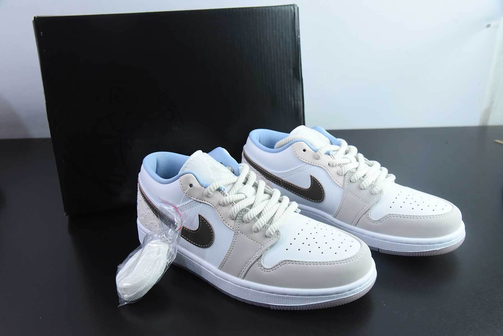 乔丹Air Jordan 1 Low AJ1乔1白粉低帮复古休闲板鞋纯原版本 货号：IB8859-101