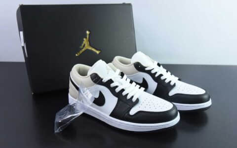 乔丹Air Jordan Low AJ1白黑米黄低帮文化篮球鞋纯原版本 货号：553558-153