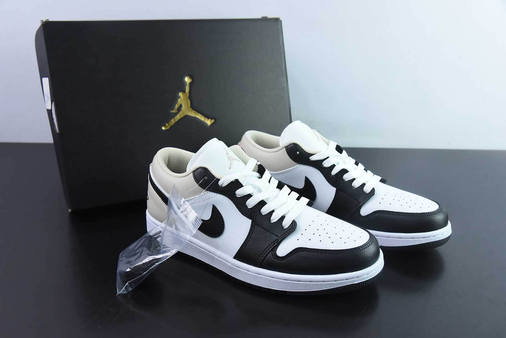 乔丹Air Jordan Low AJ1白黑米黄低帮文化篮球鞋纯原版本 货号：553558-153