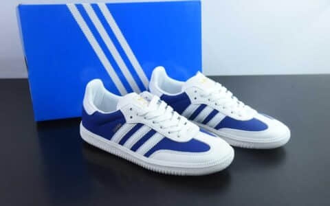 阿迪达斯 Adidas Original Samba OG 阿迪三叶草白蓝复古桑巴鞋纯原版本 货号：JI3203