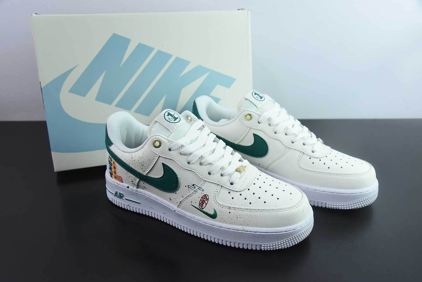 耐克Nike Air Force 1'07 Low 招财进宝定制版空军一号低帮休闲板鞋纯原版本 货号：DQ7582-101