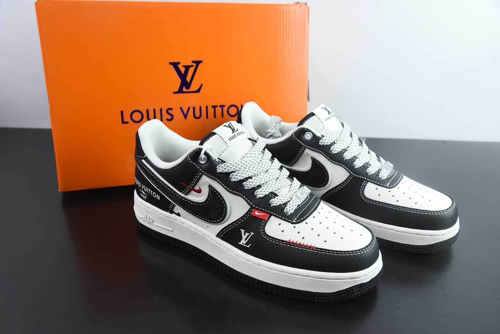耐克Nike Air Force 1 '07 Low “LV联名荔纹黑”空军一号低帮休闲板鞋纯原版本 货号：YX5066-349