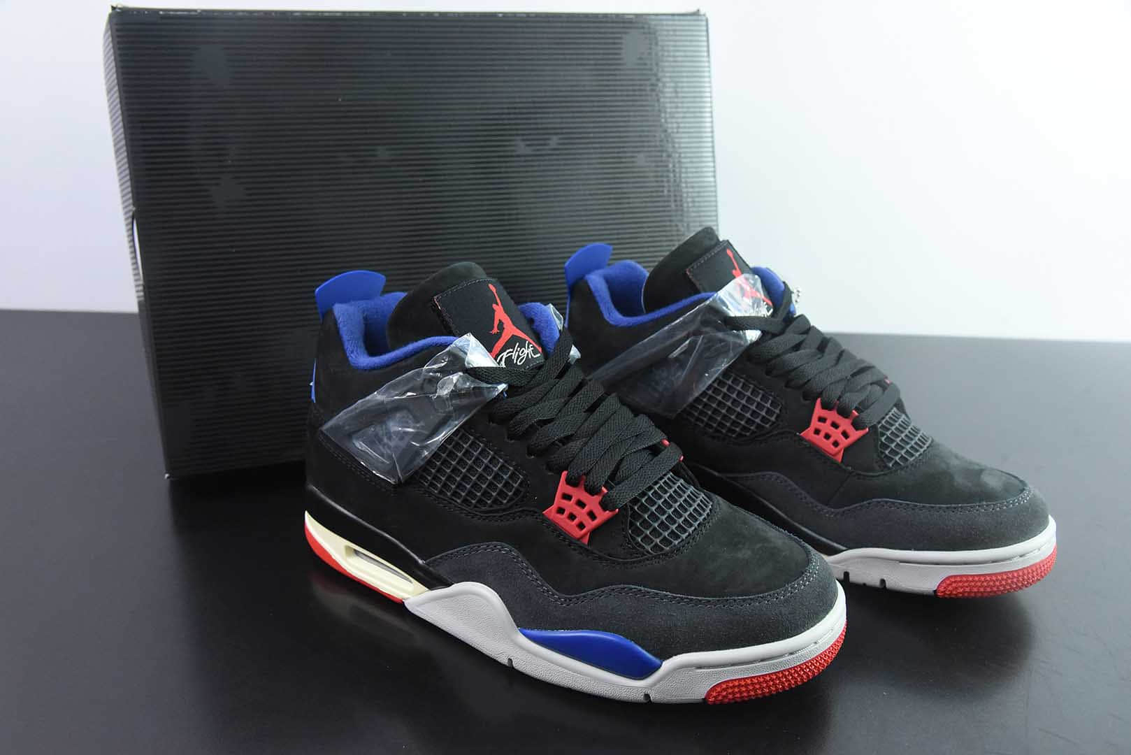 乔丹Air Jordan 4 Retro Lase AJ4乔4黑灰蓝男子复古文化篮球鞋纯原版本 货号：FV5029-003