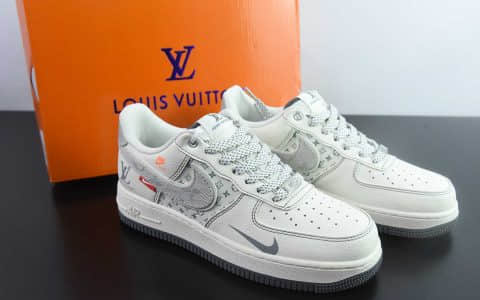 耐克 Nike Air Force 1 '07 Low “LV联名灰白布勾”空军一号低帮休闲板鞋纯原版本 货号：YX5066-346
