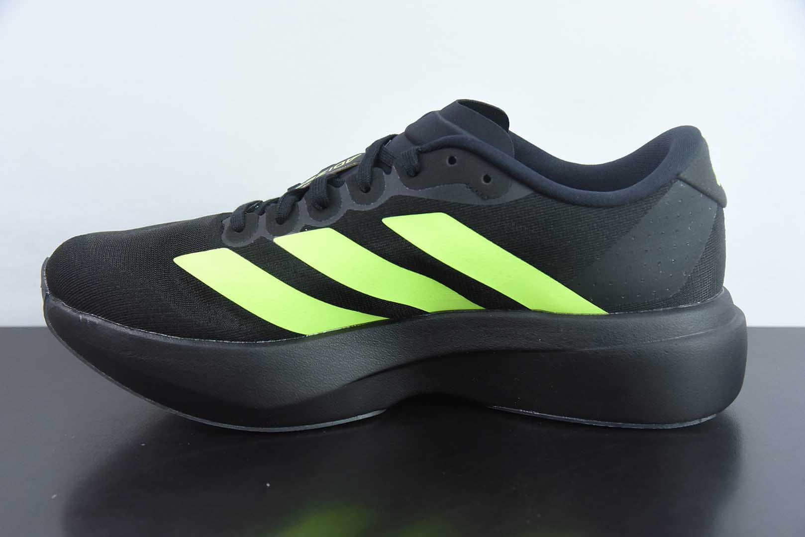 阿迪达斯Adidas Adizero Evo SL阿迪黑绿超轻透气缓震跑鞋纯原版本 货号:JR3420