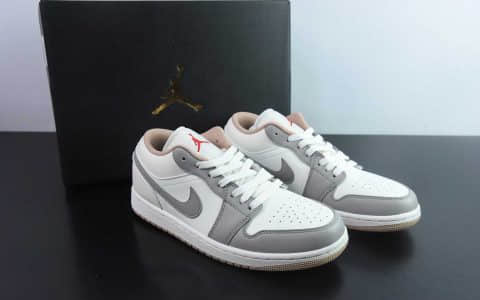 乔丹Air Jordan AJ1 Low AJ1乔1米灰红低帮休闲板鞋纯原版本 货号：553558-169