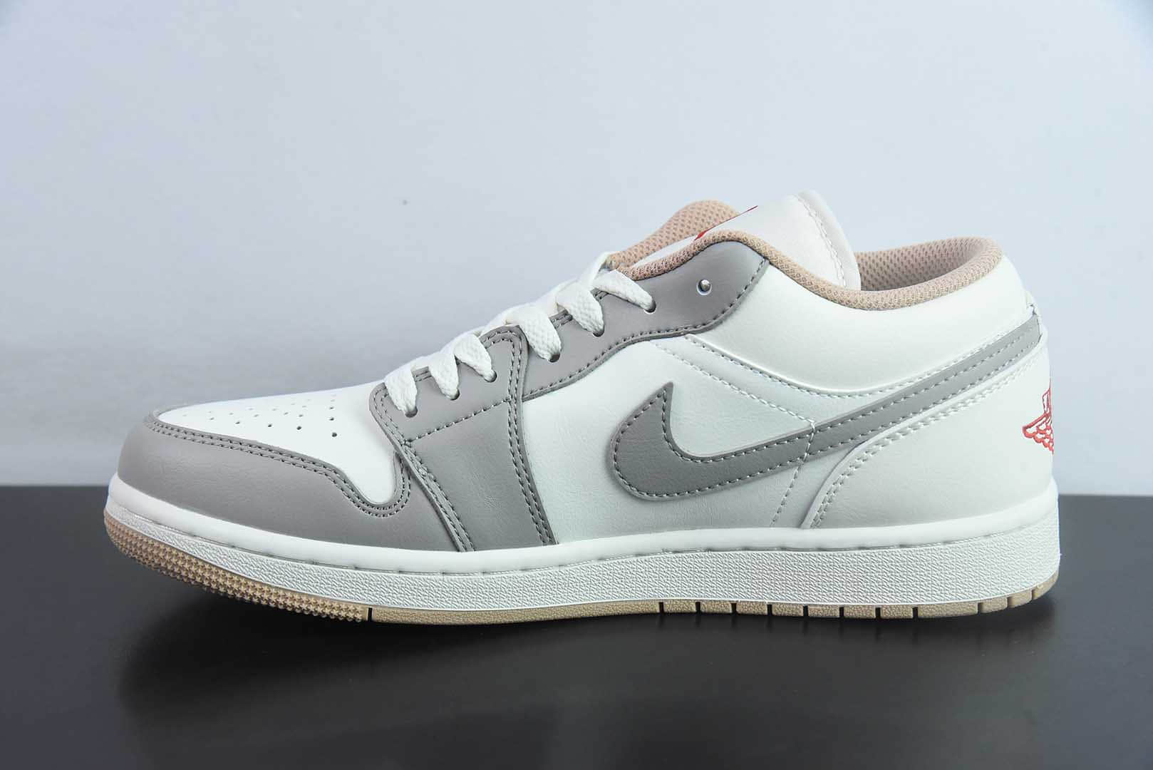 乔丹Air Jordan AJ1 Low AJ1乔1米灰红低帮休闲板鞋纯原版本 货号：553558-169