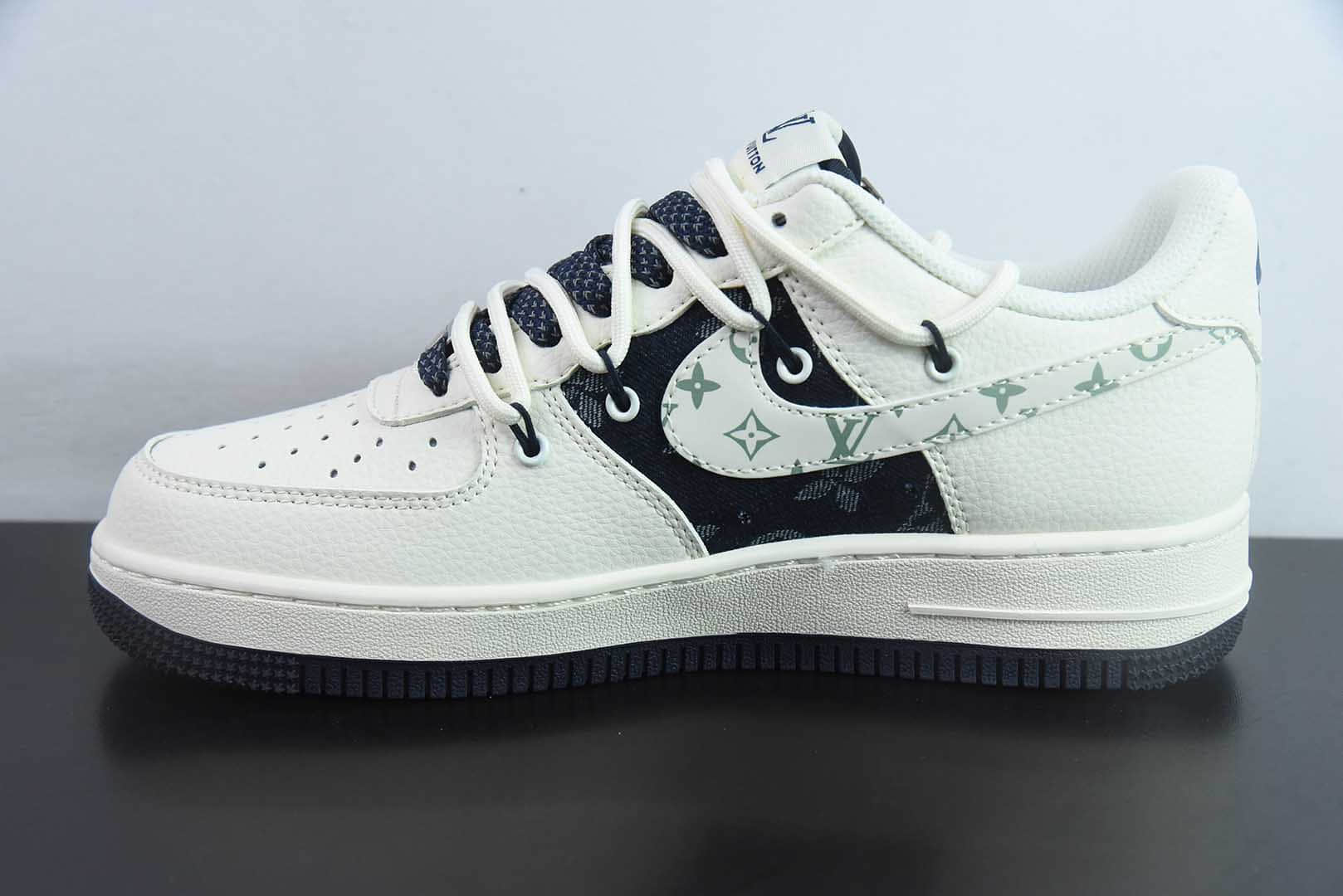 耐克Nike Air Force 1 '07 Low “LV联名白深蓝抽绳”空军一号低帮休闲板鞋纯原版本 货号：DM6868-098
