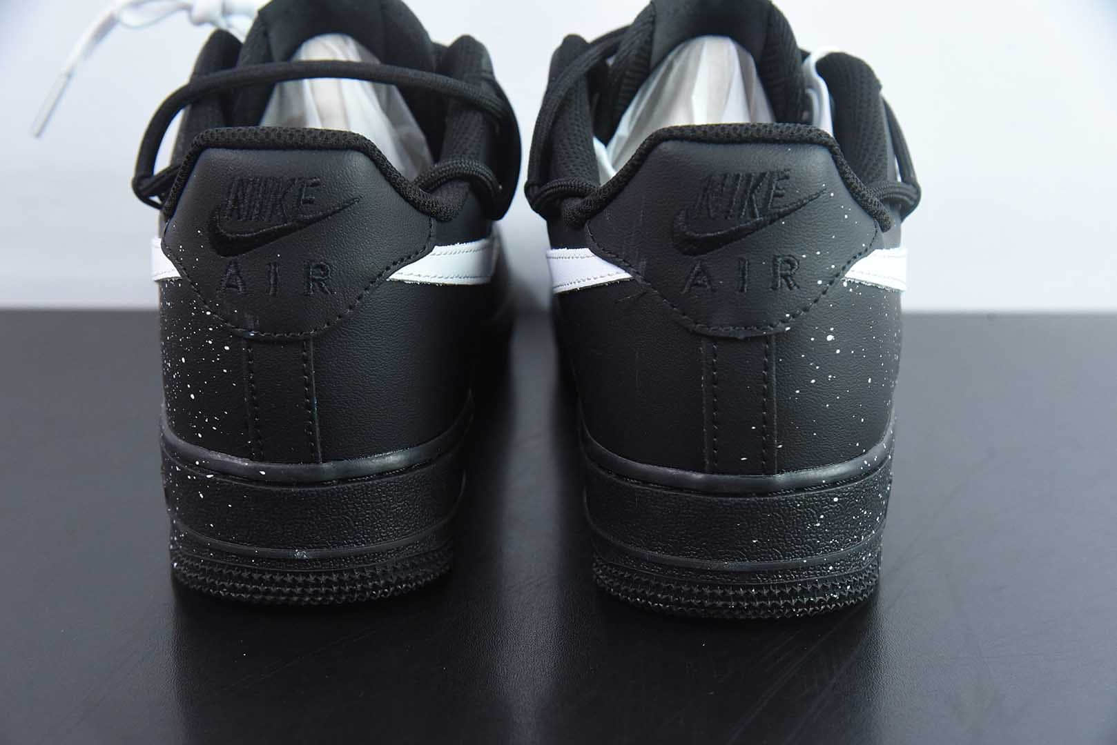 耐克Nike Air Force 1 Low’07 黑色满天星泼墨空军一号低帮休闲板鞋纯原版本 货号：ZH0316-090