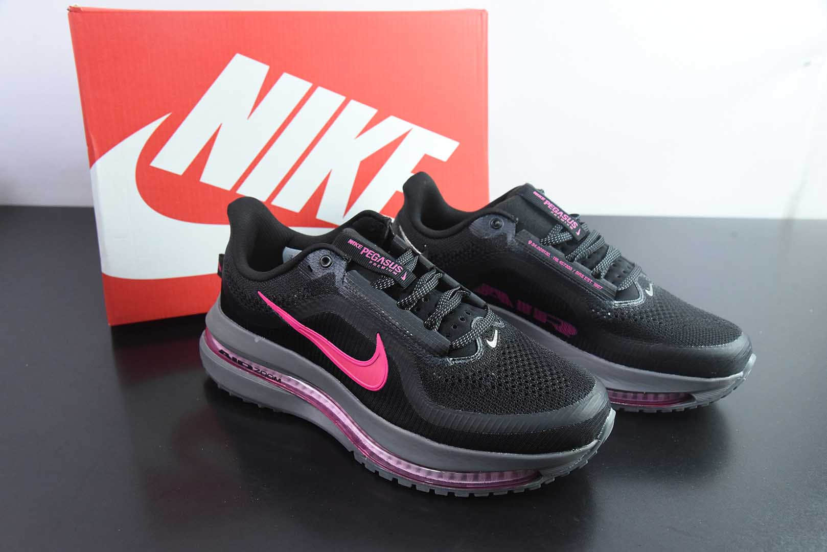 耐克Nike Pegasus Premium Airscape 超级飞马黑粉网面气垫低帮跑步鞋纯原版本 货号：HQ2592-003