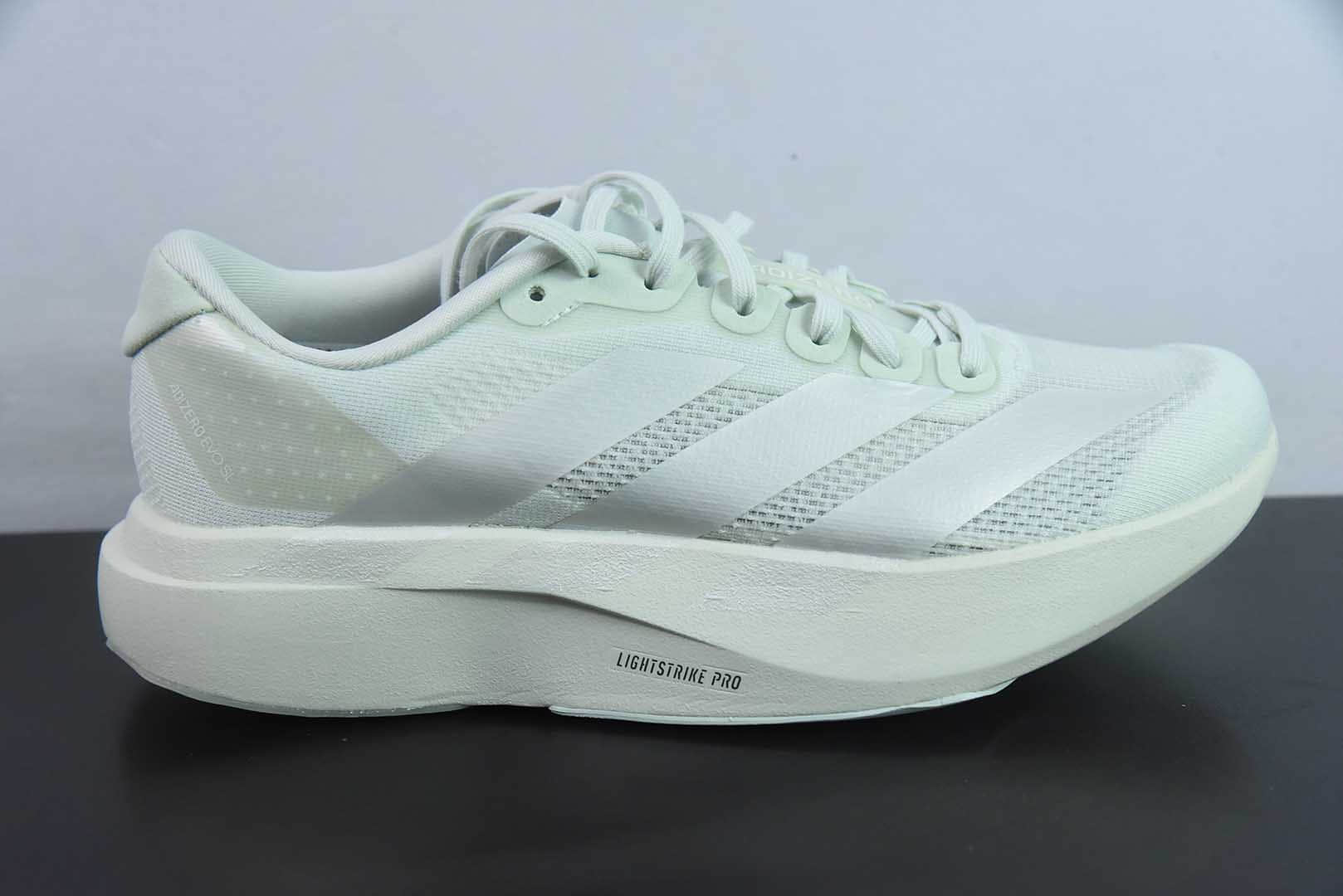 阿迪达斯Adidas Adizero Evo SL阿迪薄荷绿超轻透气缓震跑鞋纯原版本 货号：JR5840