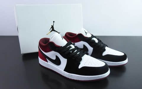 乔丹Air Jordan AJ1 Low AJ1丝绒黑白红低帮复古文化篮球鞋纯原版本 货号：FZ3242-001