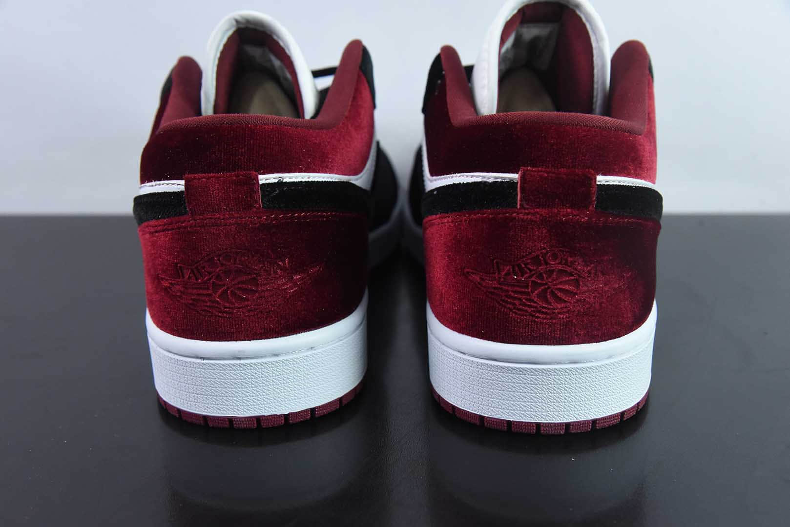 乔丹Air Jordan AJ1 Low AJ1丝绒黑白红低帮复古文化篮球鞋纯原版本 货号：FZ3242-001