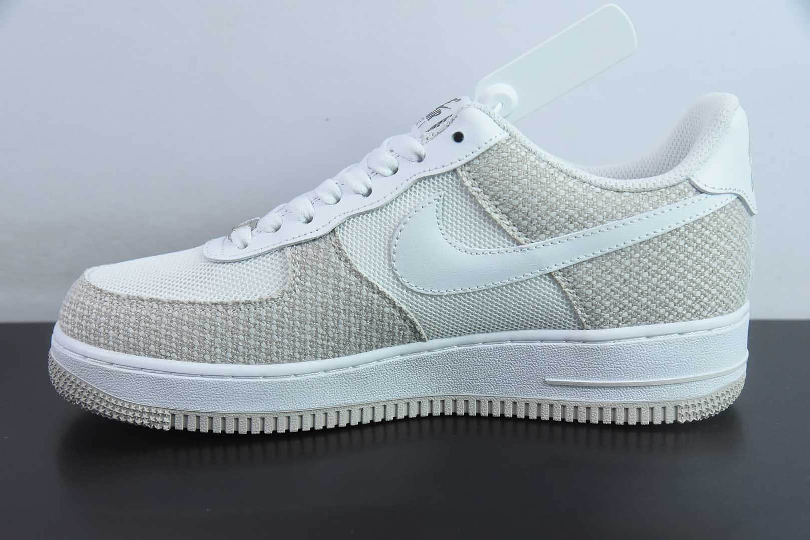 耐克Nike Air Force 1'07 Low 白卡其牛仔布小勾空军一号低帮休闲板鞋纯原版本 货号:ZH0316-092