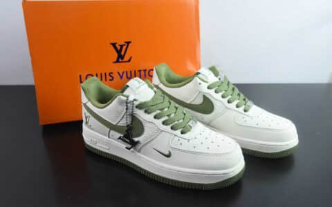 耐克Nike Air Force 1'07 Low LV联名亚麻米绿勾空军一号低帮休闲板鞋纯原版本 货号：XX3168-192