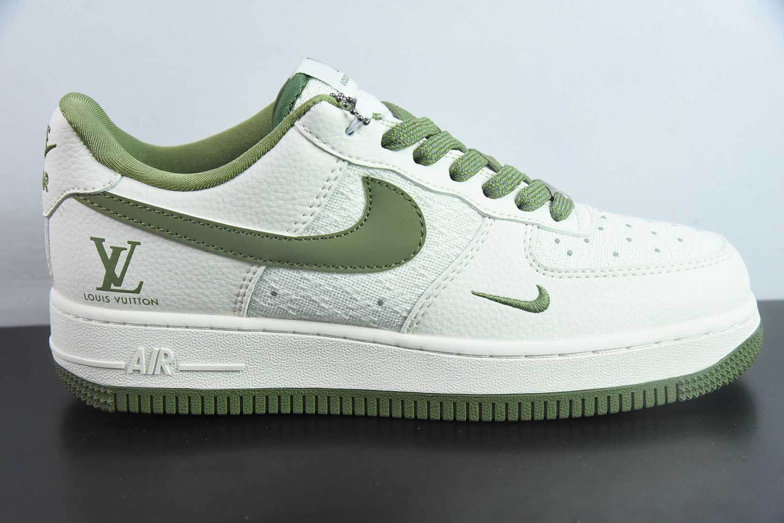 耐克Nike Air Force 1'07 Low LV联名亚麻米绿勾空军一号低帮休闲板鞋纯原版本 货号：XX3168-192