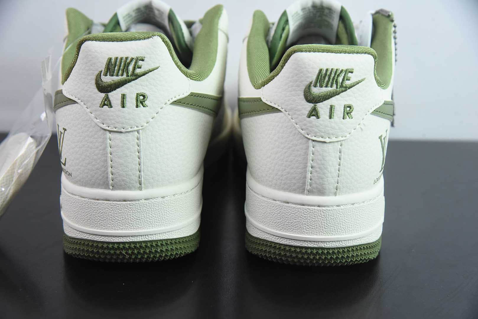 耐克Nike Air Force 1'07 Low LV联名亚麻米绿勾空军一号低帮休闲板鞋纯原版本 货号：XX3168-192