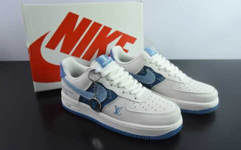 耐克Nike Air Force 1'07 Low LV联名白蓝牛仔布勾空军一号低帮休闲板鞋纯原版本 货号：DF0188-068