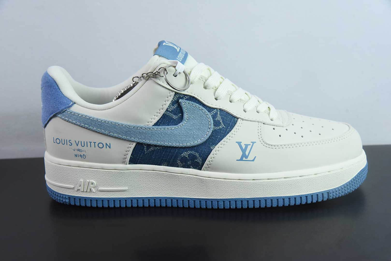 耐克Nike Air Force 1'07 Low LV联名白蓝牛仔布勾空军一号低帮休闲板鞋纯原版本 货号:DF0188-068