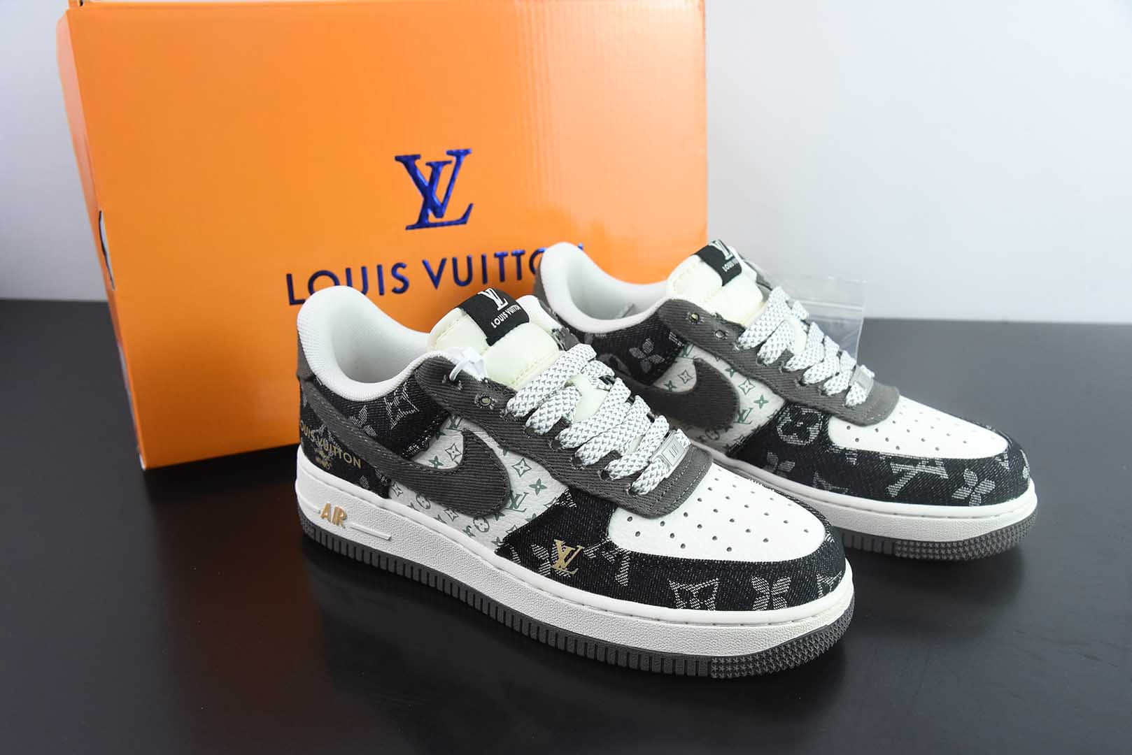 耐克Nike Air Force 1 '07 Low “LV联名黑金”空军一号低帮休闲板鞋纯原版本 货号：JJ2508-703