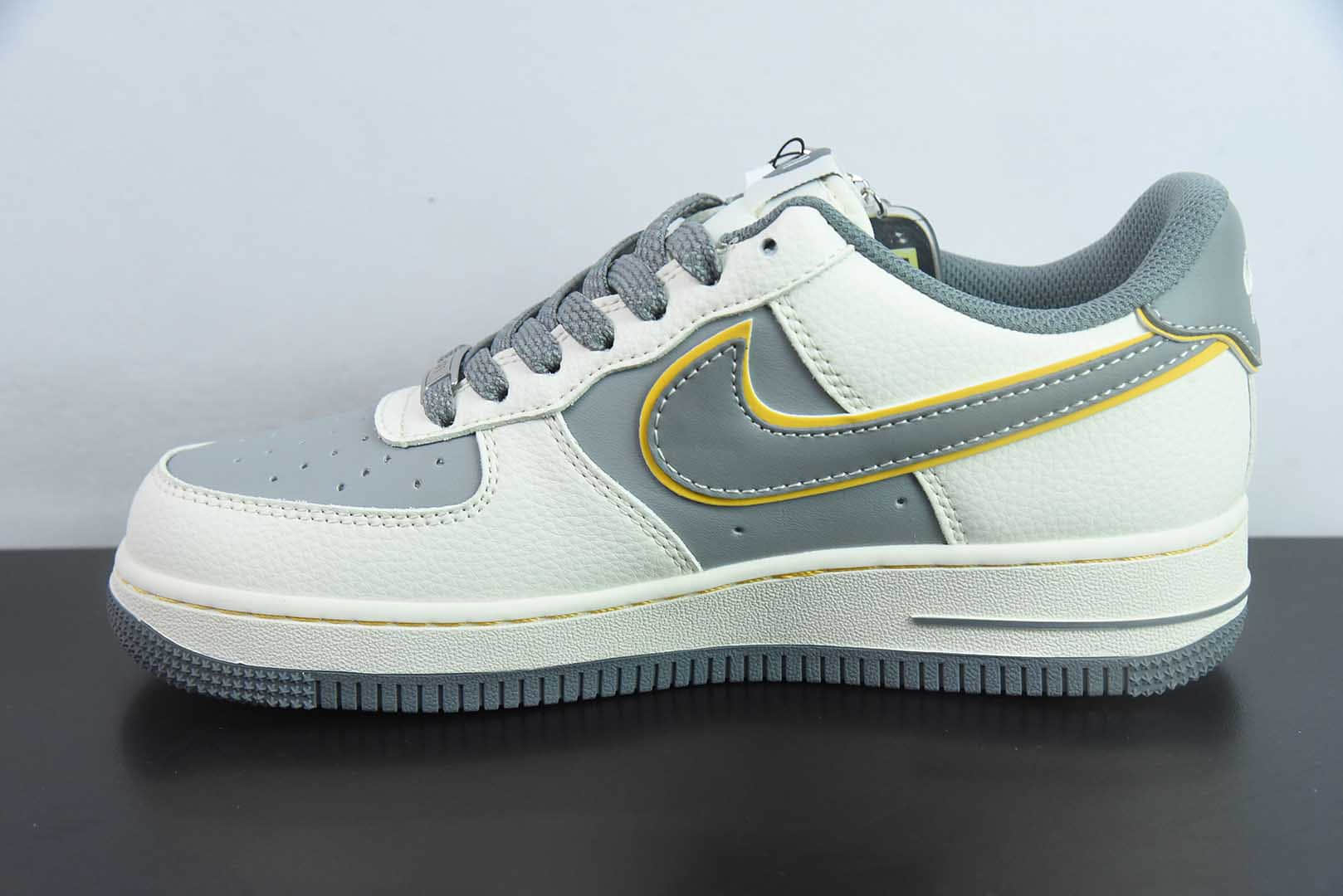 耐克Nike Air Force 1 AF1白灰黄小米SU7印花定制版空军一号低帮休闲板鞋纯原版本 货号：XX3168-201