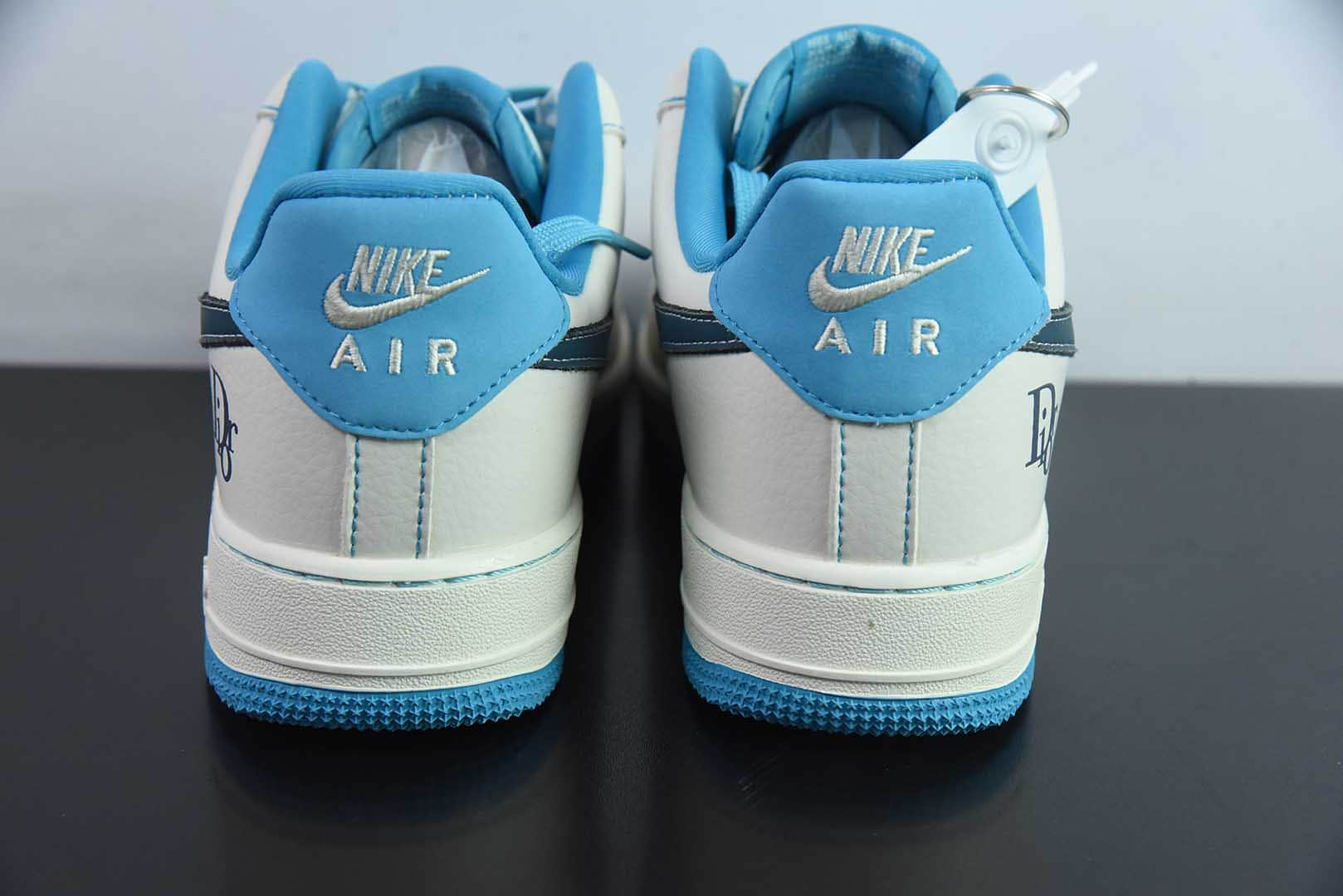 耐克Nike Air Force 1 AF1白蓝迪奥印花联名定制版空军一号低帮休闲板鞋纯原版本 货号：KK1988-088