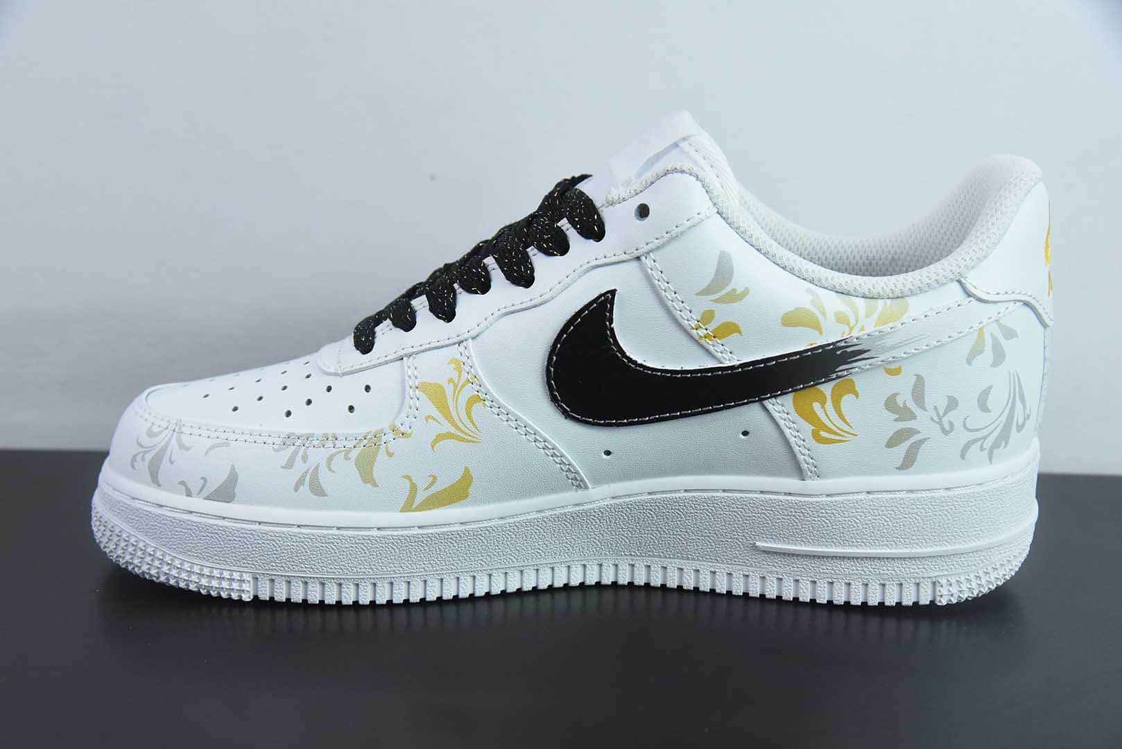 耐克Nike Air Force 1 Low’07 东篱醉中国风渐变黄华丽典雅扇形挂件空军一号低帮休闲板鞋纯原版本 货号：ZH0316-082